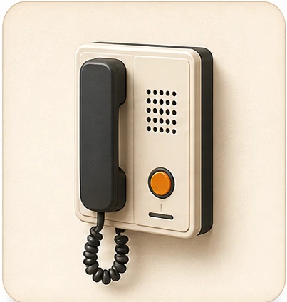Graphic illustration of intercom phone